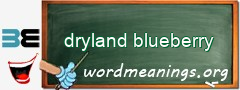 WordMeaning blackboard for dryland blueberry